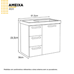 ARMÁRIO TOUCADOR AÇO AMEIXA SUSPENSO 62 X 58 X 36CM COZIMAX – DIVERSAS CORES