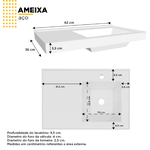 ARMÁRIO TOUCADOR AÇO AMEIXA SUSPENSO 62 X 58 X 36CM COZIMAX – DIVERSAS CORES