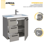 ARMÁRIO TOUCADOR AÇO AMEIXA SUSPENSO 62 X 58 X 36CM COZIMAX – DIVERSAS CORES