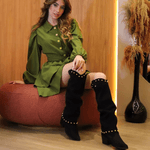 Bota Melinda em Couro Preta 