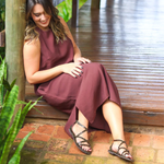 Rasteira Lindsay Verde Oliva em Couro