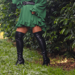 Bota Cecília Over Courino Preta