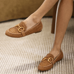 Mocassim Aurora Trama em Couro