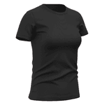 Camiseta Preta Babylook 100% Algodão Feminina 