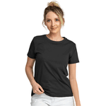 Camiseta Preta Babylook 100% Algodão Feminina 