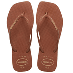 Chinelo Havaianas Slim Square Logo Pop Up - Ferrugem