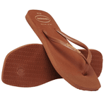 Chinelo Havaianas Slim Square Logo Pop Up - Ferrugem
