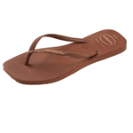 Chinelo Havaianas Slim Square Logo Pop Up - Ferrugem