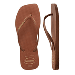 Chinelo Havaianas Slim Square Logo Pop Up - Ferrugem