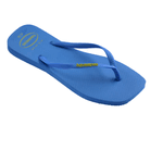 Chinelo Havaianas Slim Square Logo Pop Up - Azul Brilhante
