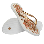 Chinelo Havaianas Slim Organic Branco/Dourado