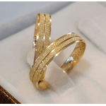 Par De Alianças em Moeda Antiga Revestida em Prata 950