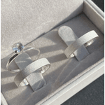 Par De Alianças Em Prata 950 + Anel Solitário 