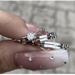 Par De Alianças Em Prata 950 + Anel Solitáro