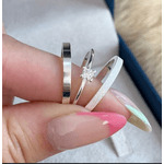 Par De Alianças Em Prata 950 + Anel Solitáro 