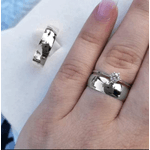 Par De Alianças Em Prata 950 + Anel Solitároa