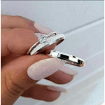 Par De Alianças Em Prata 950 + Anel Solitáro