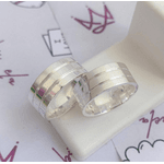 Par De Alianças Em Prata 950 