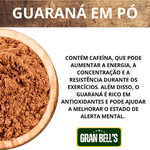 Kit Pré Treino Natural 800g - Farinha Uva + Guaraná em pó + Farinha Beterraba + Gengibre em Pó 200g cada