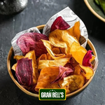 kit C/3 Pacotes de Bananas e Batata doce Chips - 1 Batata doce Mix 1 Banana Chips Salgada e 1 com Açúcar e Canela