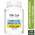 CLORETO DE MAGNÉSIO + CÚRCUMA 500MG 120 CÁPSULAS - NINHO VERDE
