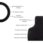 Kit Pelúcia Tapete + Capa De Volante - Preto