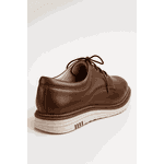 Sapato Casual Bergamo Couro Legítimo Café + Brinde Exclusivo: Cinto