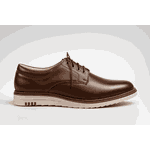 Sapato Casual Bergamo Couro Legítimo Café + Brinde Exclusivo: Cinto