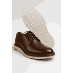 Sapato Casual Bergamo Couro Legítimo Café + Brinde Exclusivo: Cinto