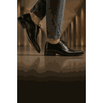 Sapato Social Torino - Oxford em Couro Preto - Sola de couro