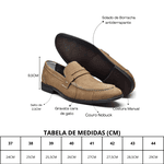 Mocassim Masculino Santarém - Couro Camurça Bege