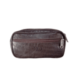 Necessaire Masculina de Couro Croco Marrom