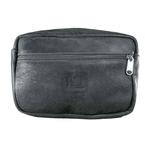 Necessaire Masculina de Couro Cinza