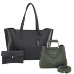 Kit Yasmin Preta + Chloe Verde Militar