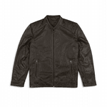 JAQUETA DE COURO MARROM ROAD GOLA PADRE RHOUKER