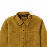 JAQUETA DE COURO CARAMELO ESTILO CAMISA RHOUKER