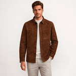 JAQUETA DE COURO COFFEE ESTILO CAMISA RHOUKER