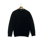 TRICOT MASCULINO TEXTURIZADO ALGODÃO PRETO GOLA CARECA - RHOUKER