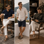 Mocassim Driver Masculino Capuccino em Couro Casual Slip On 