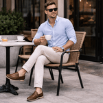 Mocassim Driver Masculino Capuccino em Couro Casual Slip On 