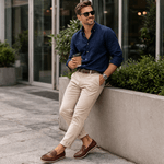 Mocassim Driver Masculino Capuccino em Couro Casual Slip On 