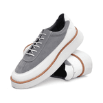 Tenis Casual Camurça Grafite Branco Oliver Bernotte 