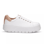 Tênis Feminino Solado Plataforma Branco e Rosê KCShoes