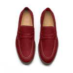 Sapato Masculino Loafer Vermelho Calhetas