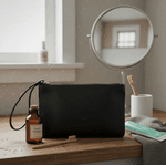 Necessaire Feminina em Couro Legitimo Preta