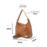 Bolsa Feminina Couro Legitimo Sacola Hobo Média Nude