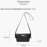 Bolsa Feminina Transversal Pequena Couro Legitimo Vermelha