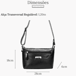 Bolsa Feminina Transversal Pequena em Couro Legitimo Off White