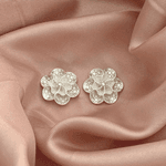 Brinco Flor Trabalhada Rendada Prata 925