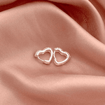 Argola Prata Legitima 925 Coraçao P Três Fileiras Zirconia 